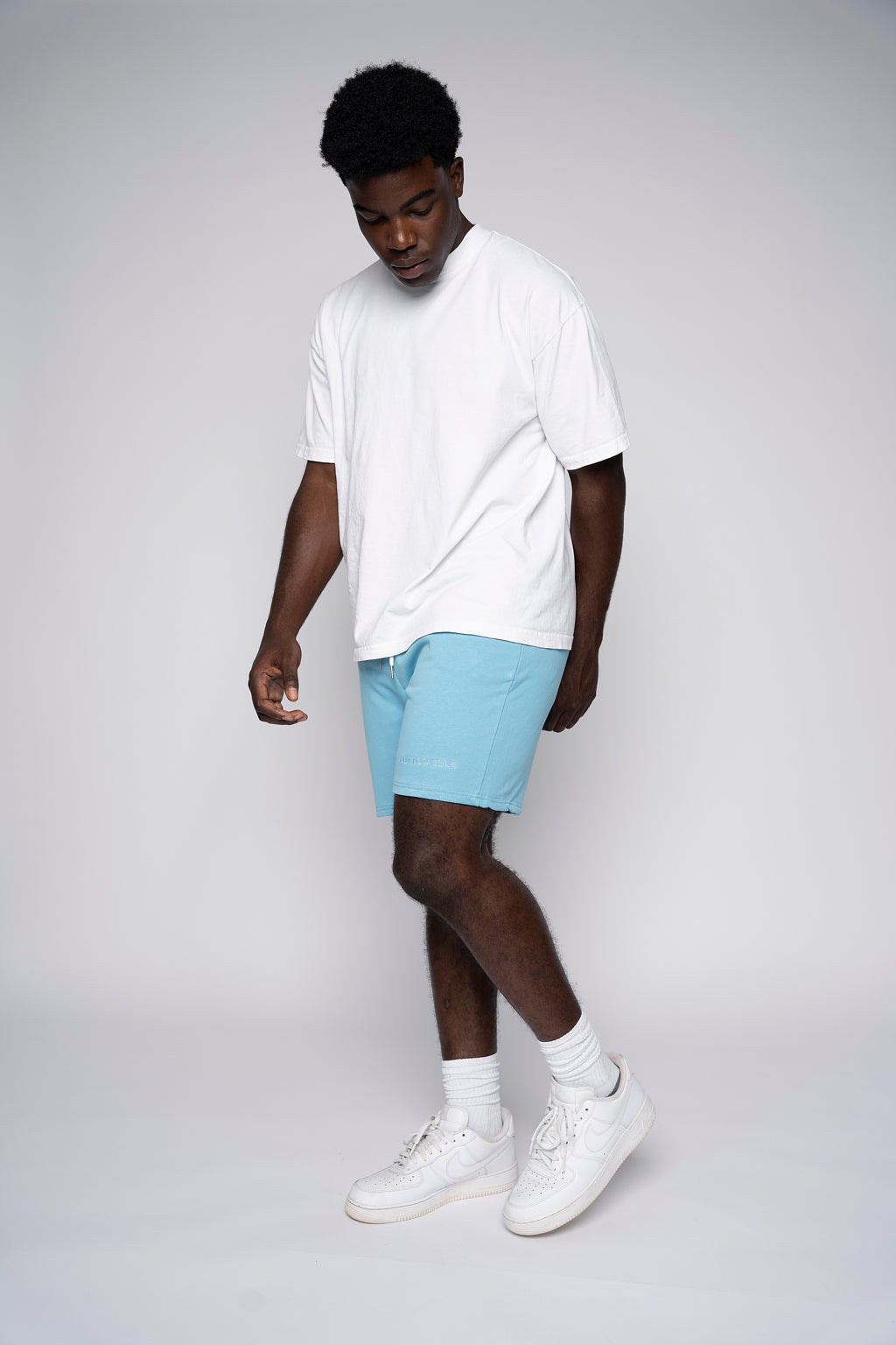 Men's Drawstring Sweatshorts- Sky