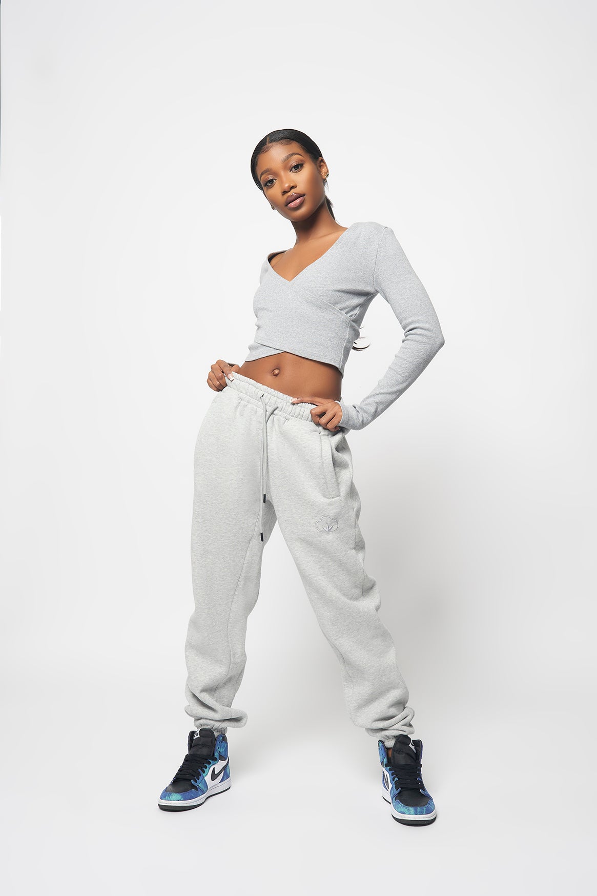 Women's Drawstring Sweatpants- Moon