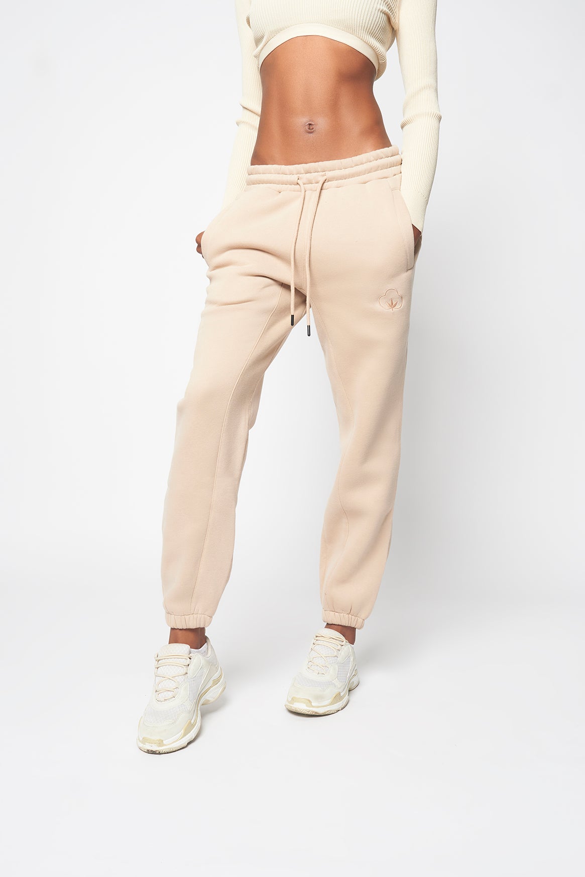 Women's Drawstring Sweatpants- Sand