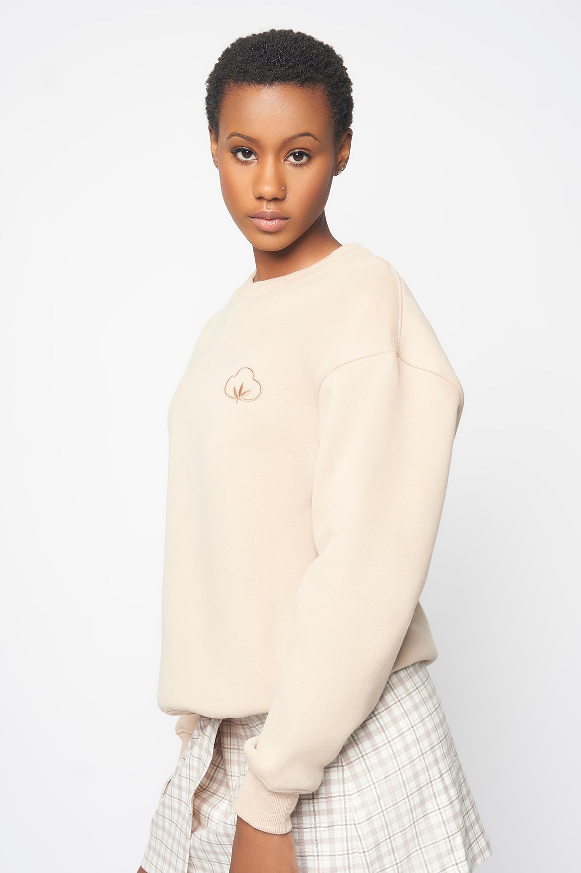 Women's Crewneck Sweatshirt- Sand
