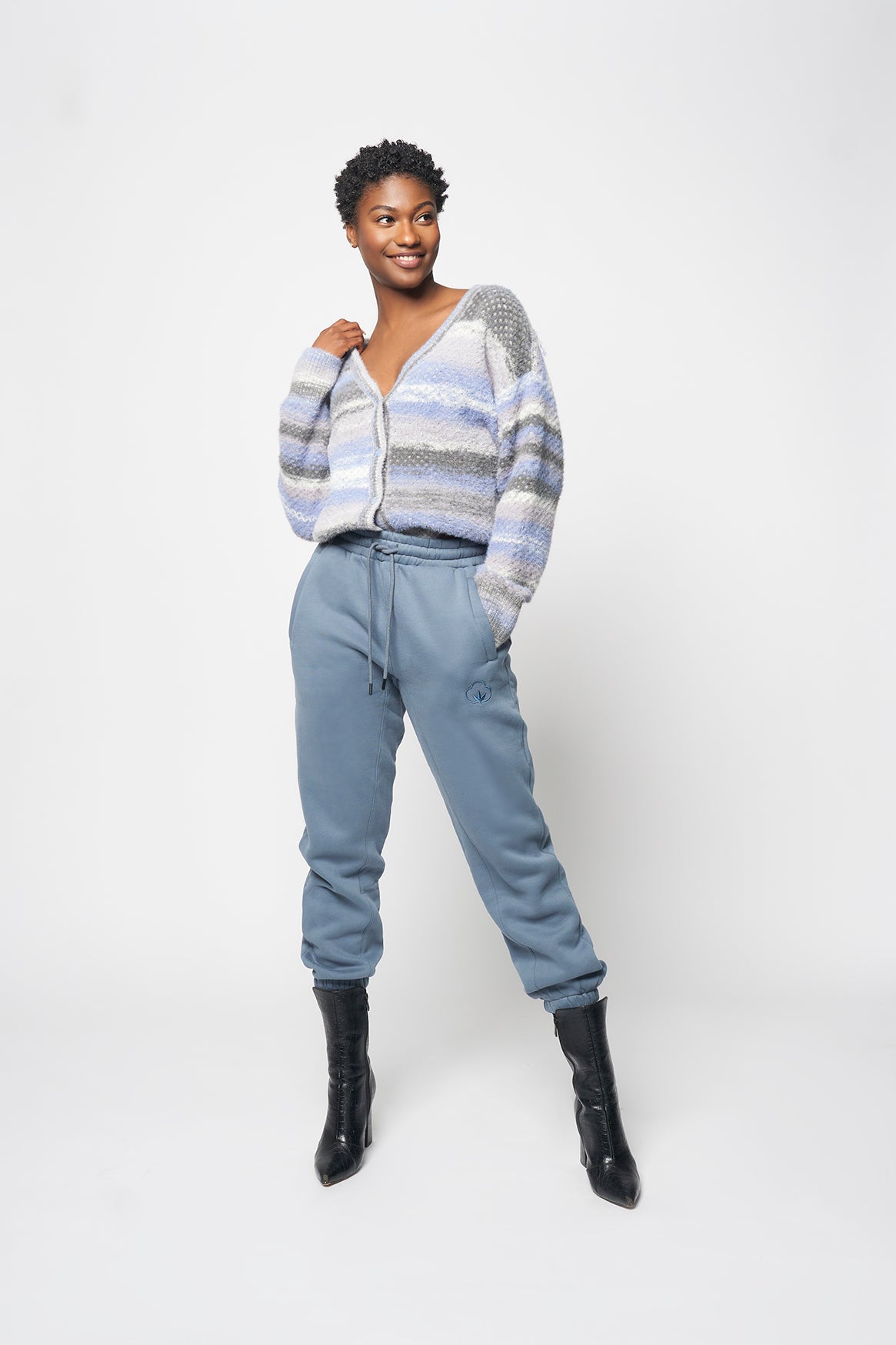 Women's Drawstring Sweatpants- Blue Haze