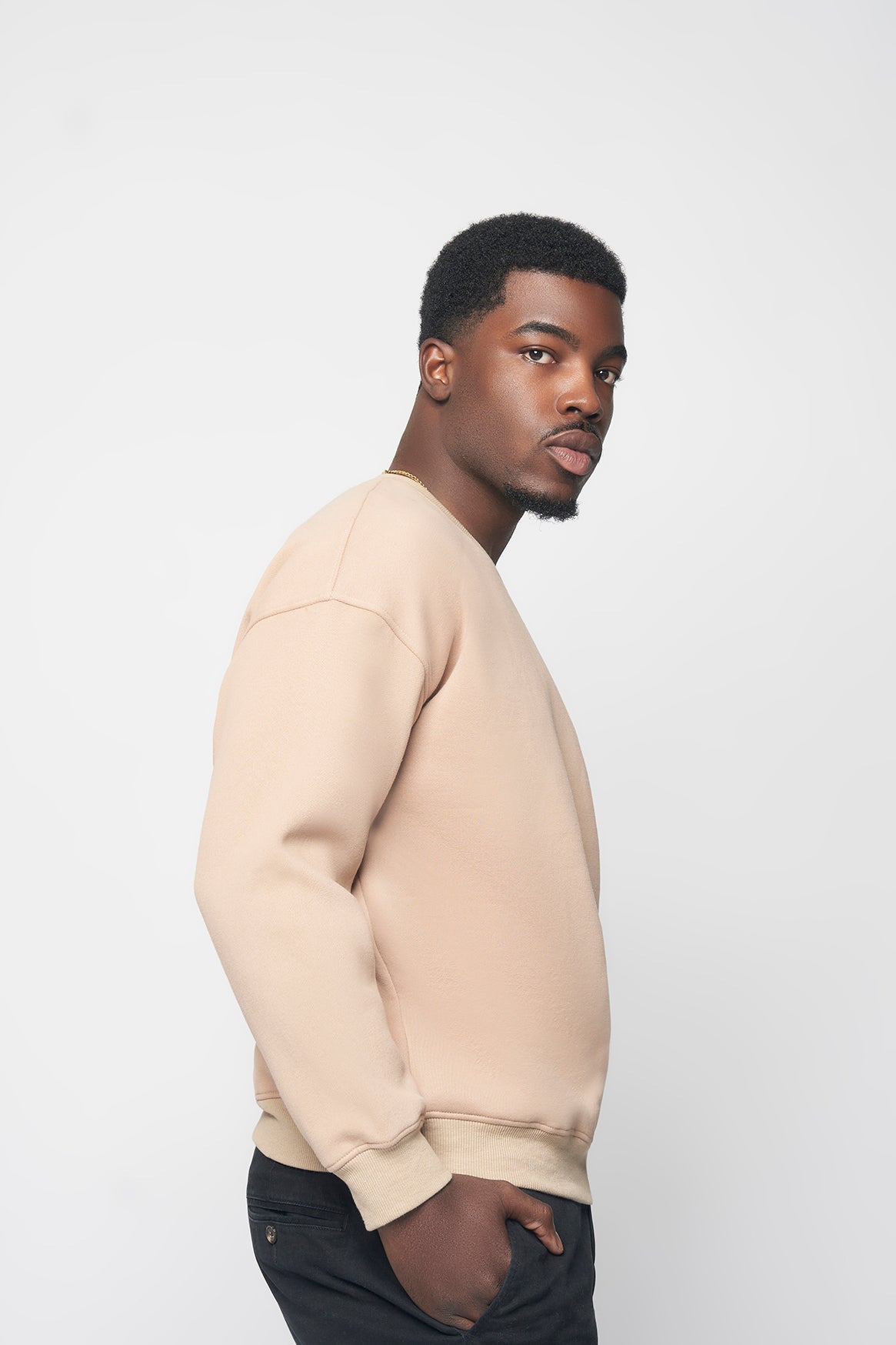 Men's Crewneck Sweatshirt- Sand