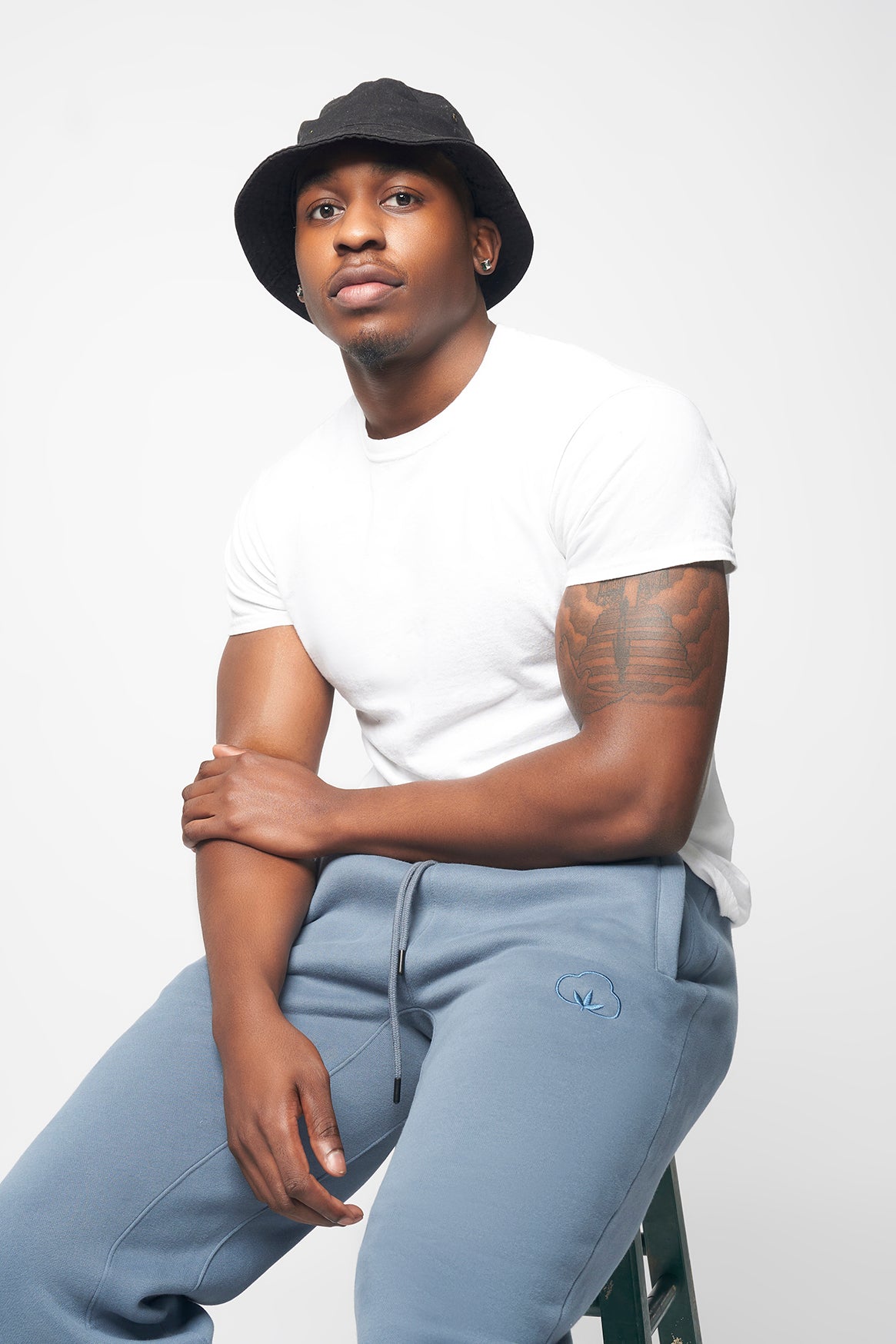 Men's Drawstring Sweatpants- Blue Haze