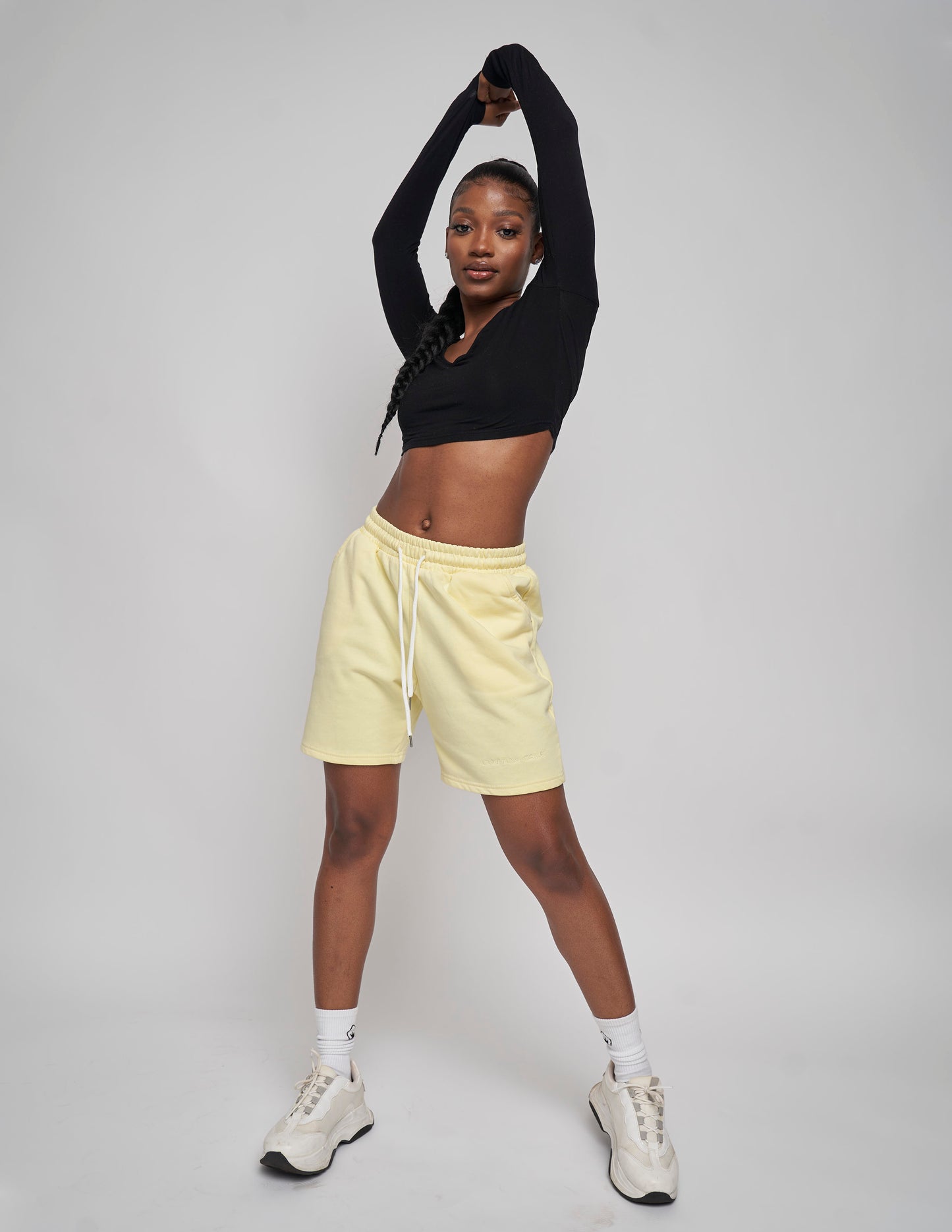 Women's Drawstring Sweatshorts- Macaroon