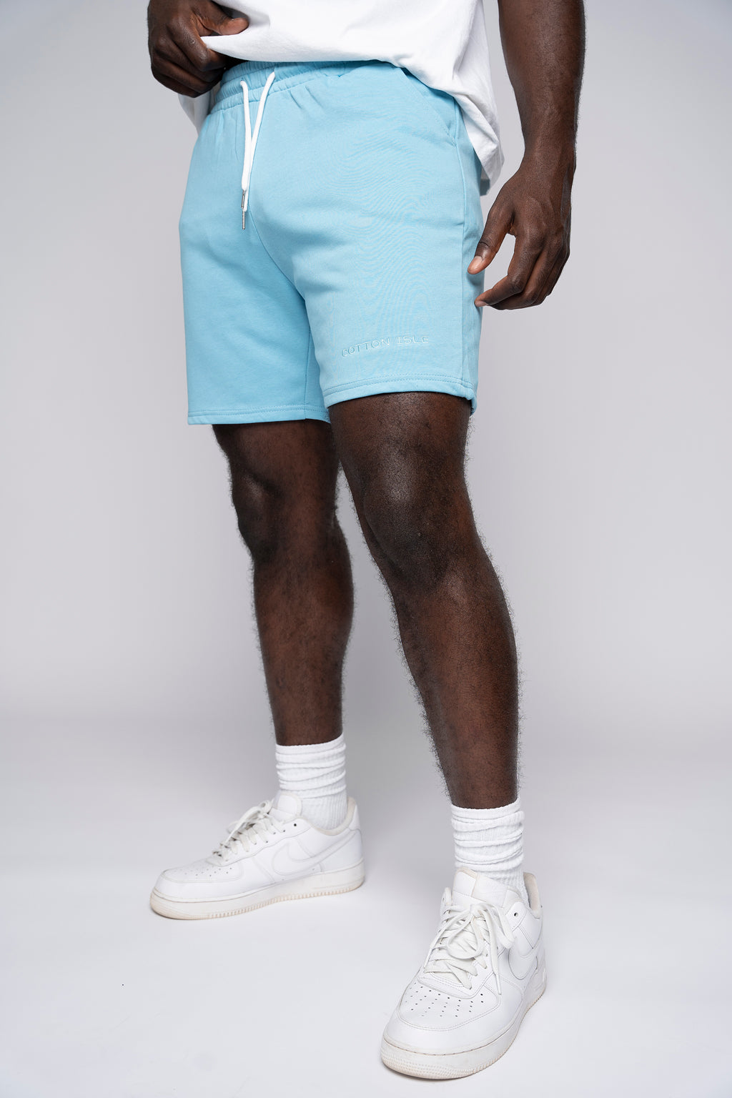 Men's Drawstring Sweatshorts- Sky