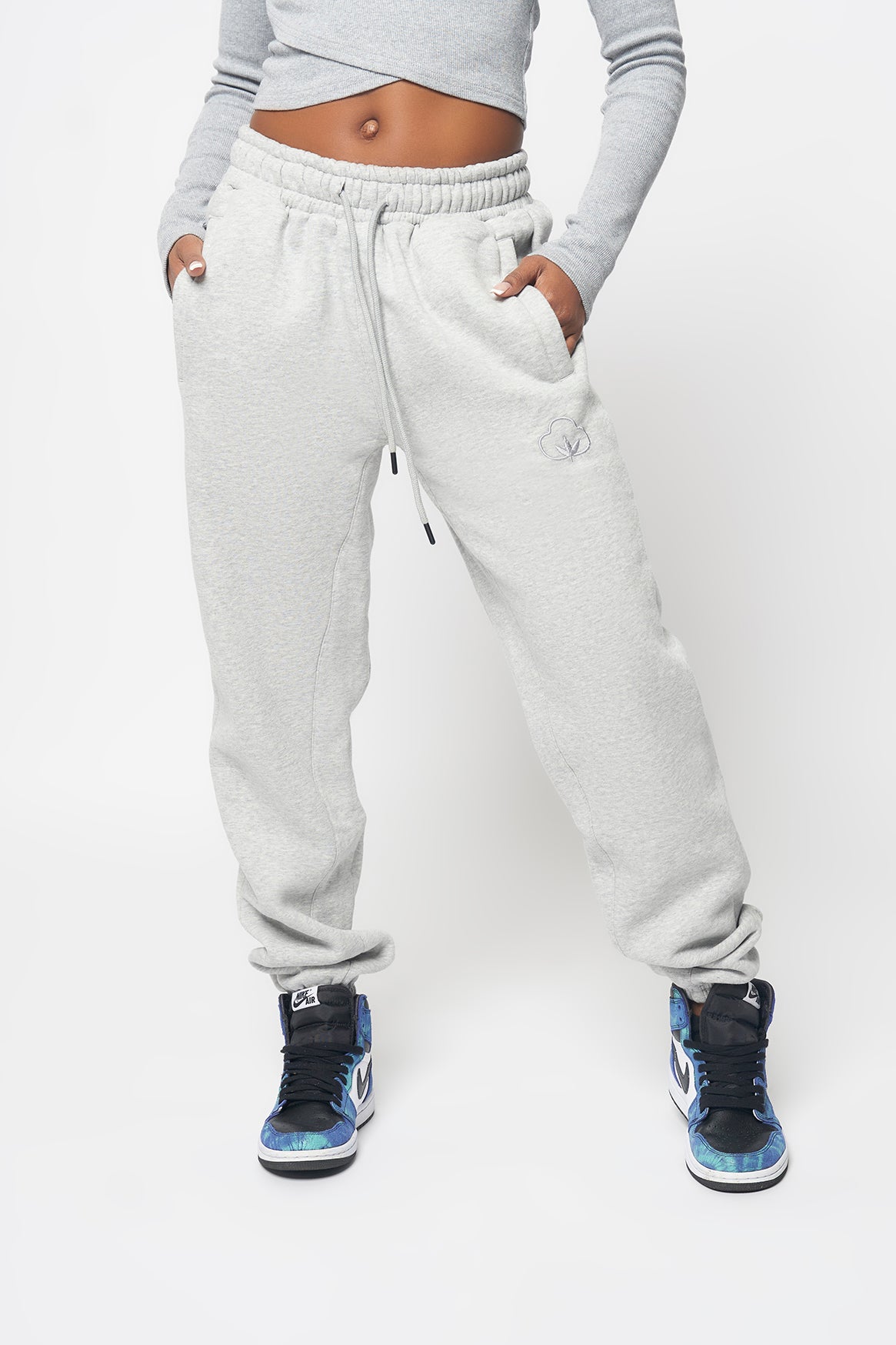 Women's Drawstring Sweatpants- Moon