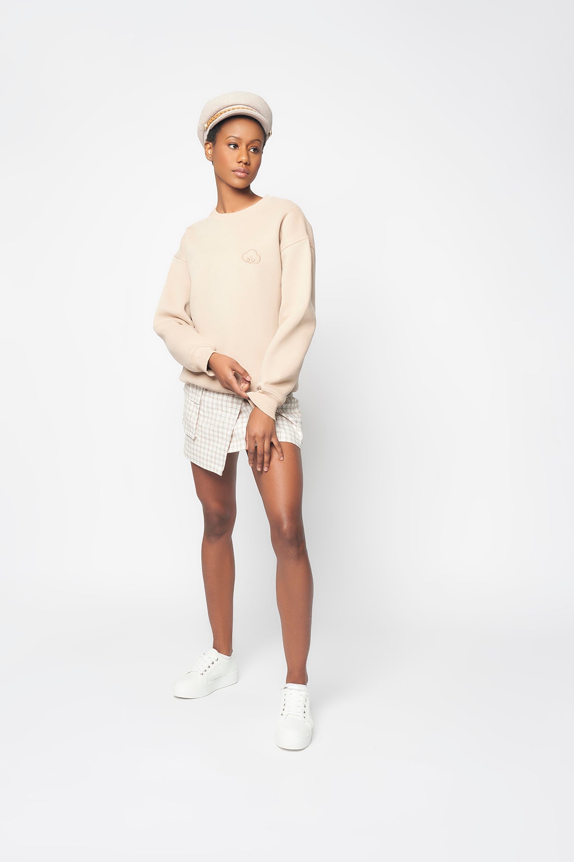 Women's Crewneck Sweatshirt- Sand