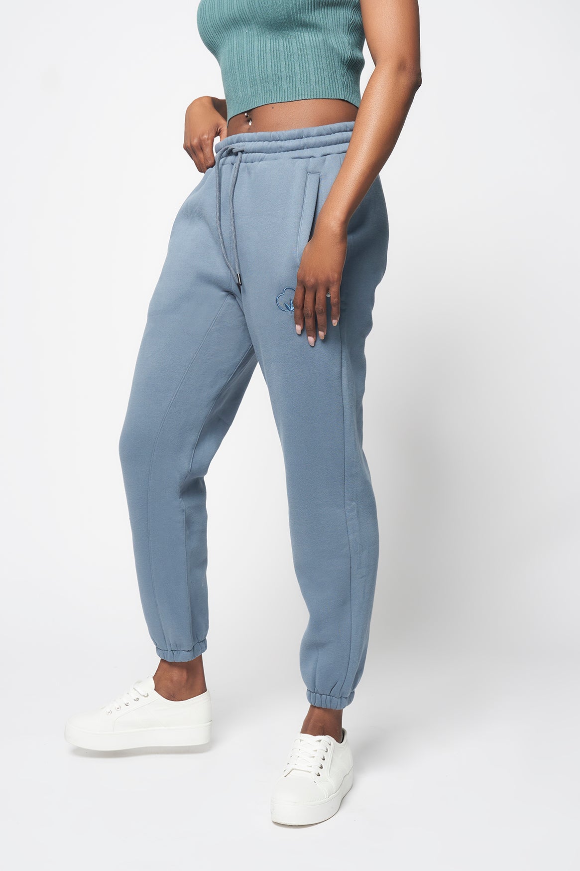 Women's Drawstring Sweatpants- Blue Haze