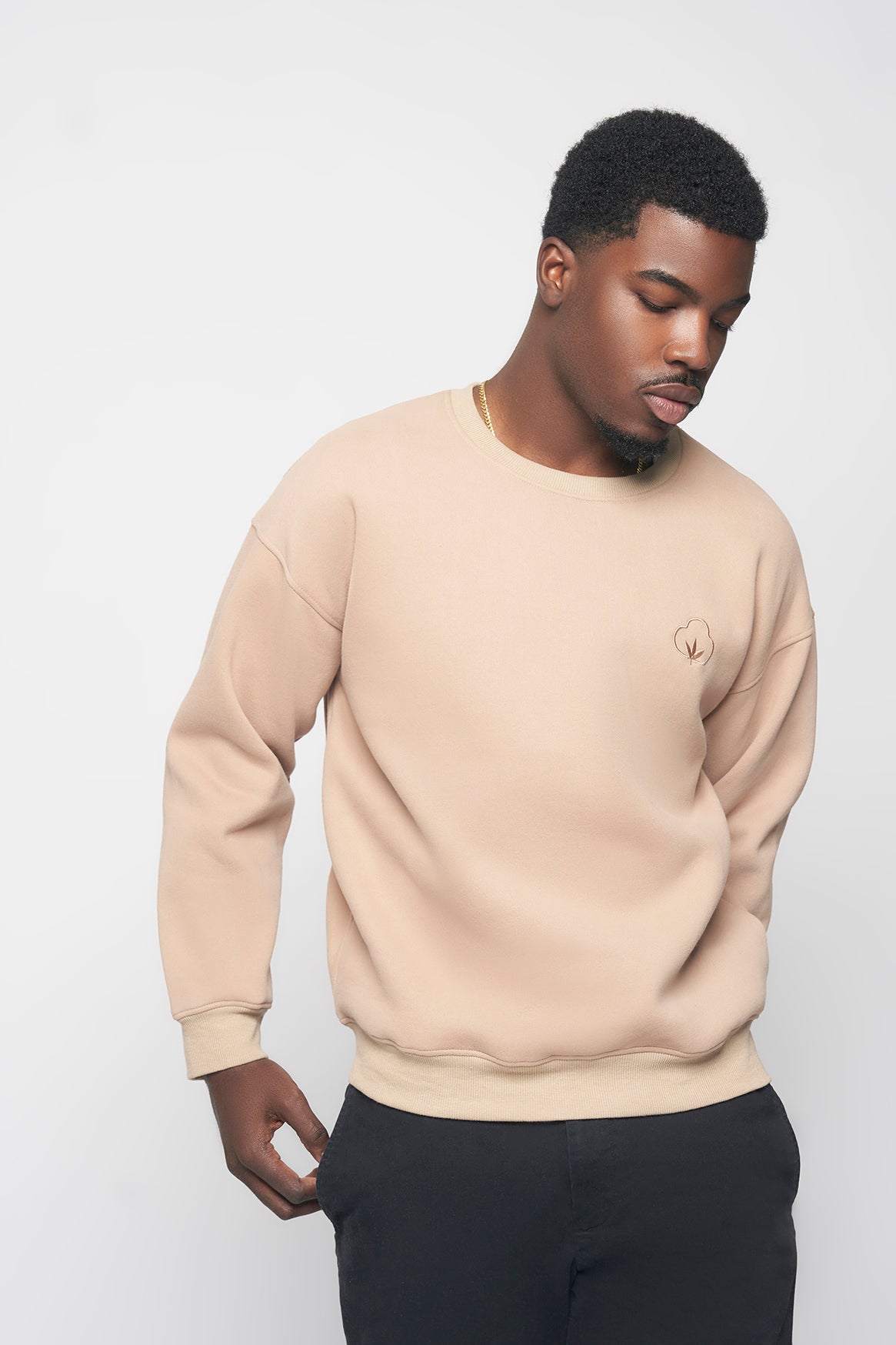 Men's Crewneck Sweatshirt- Sand