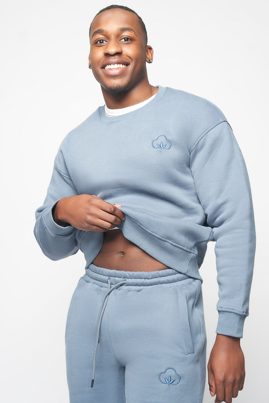 Men's Crewneck Sweatshirt- Blue Haze